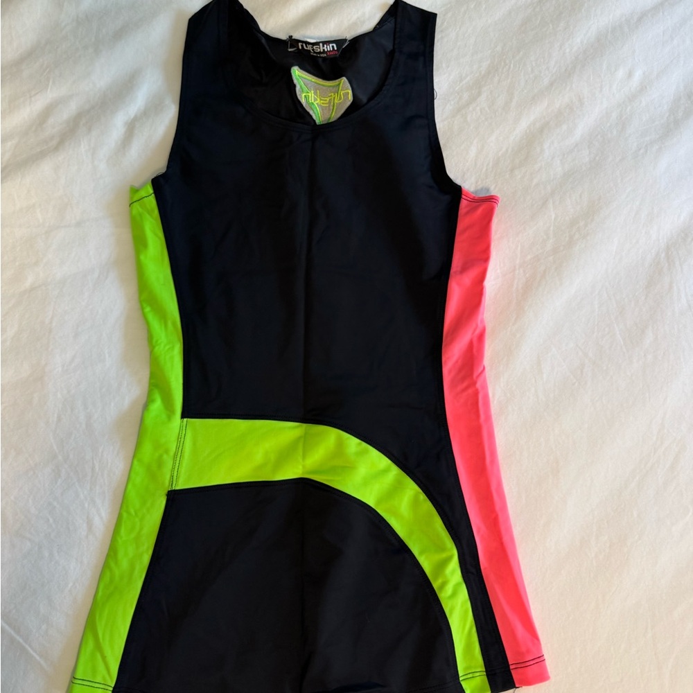 RUFSKIN - Black and Green One Piece Swimwear with Sporty Design - Size S